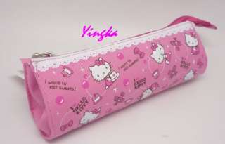 HELLO KITTY Fabric Pencil Case Stationery School Pink  