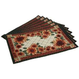  DII Sunflower Tapestry Placemat, Set of 6