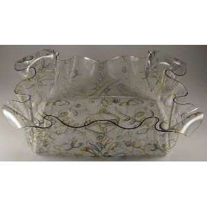  Gift Christmas Holiday Plastic Tray Basket Silver Gold 