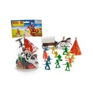  PLASTIC TOY SOLDIER WESTERN STORY COWBOYS AND INDIANS PLAYSET 
