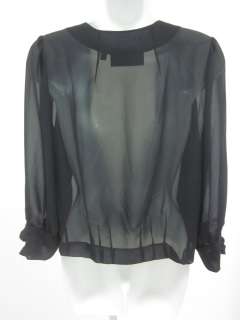   bidding on a FLETCHER Black Sheer Long Sleeve Blouse Top size large