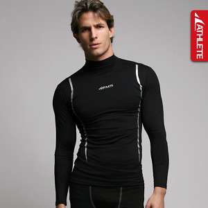 Mens Compression Functional Turtle Neck Tops Base Layers Long Sleeves 