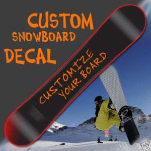 SNOWBOARD CUSTOM TEXT DECAL STICKER   YOUR NAME ANY TXT  