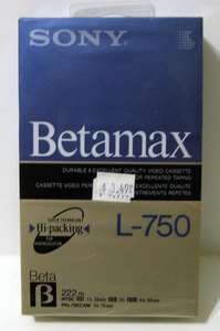 Sony Betamax L 750 Video Cassette Tape   Made In Japan   Vintage NIP 