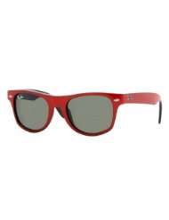 ray ban junior kids sunglasses rj9035s wayfarer frame top red on black 