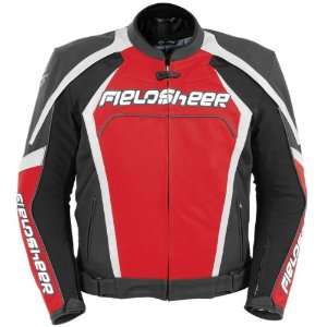  Fieldsheer Mens Razor 2.0 Red/Black Leather Jacket   Size 