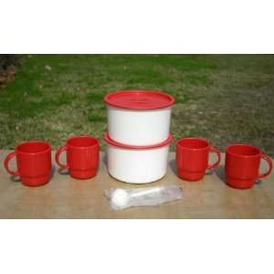  Tupperware Set of Coffee House Canisters & Set of Coffee 
