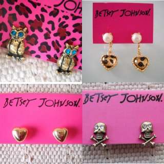 WHOLESALE 4 PAIRS NWT BETSEY JOHNSON EARRINGS LOTS FS A  