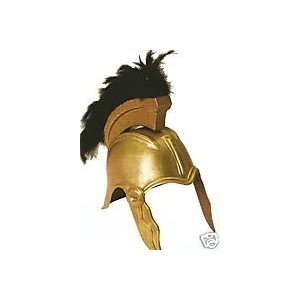  Gold Plastic Roman Gladiator HELMET with Black Crest: Toys 