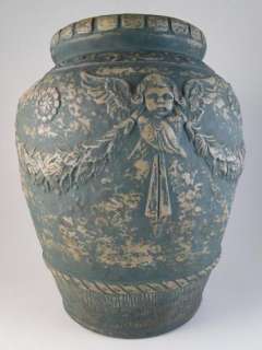   Union Stoneware Art Pottery Cherub Brushware Vase Brush Ware  