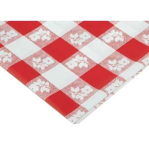   41188 82 Inch Red Gingham Plastic Round Table Cover (Case of 12