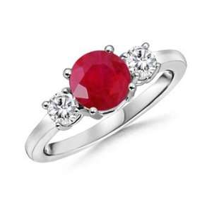  Ruby Engagement Ring, Three Stone Peridot Ring Jewelry