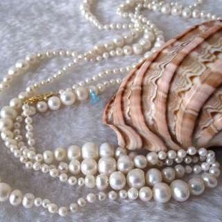 50 3 8mm White Graduated Freshwater Pearl Strand Necklace  