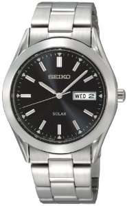  Seiko Mens SNE039 Solar Black Dial Watch Seiko Watches