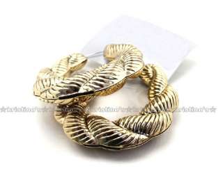 You are bidding 1 pair of very big gold twist hoop earrings, the size 