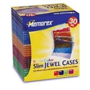  MEM32021930CP2   Slim CD Jewel Cases, 30/PK, Assorted 
