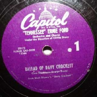   Ballad of Davy Crockett 10 Capitol Record Tennessee Ernie Ford  