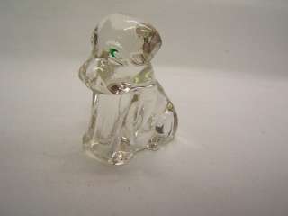 Vintage Glass Candy Container Dog Shaped clear ns  