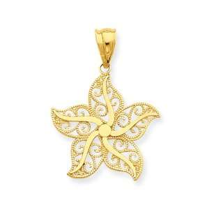  14k Filigree Starfish Pendant Jewelry