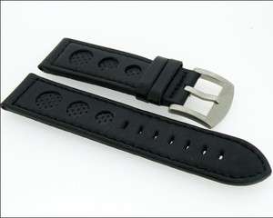 NEW 23MM black GENUINE LEATHER WATCH STRAP for 50MM CASE  
