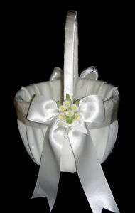 CALLA LILY IVORY Wedding FLOWERGIRL BASKET Flower Girl  