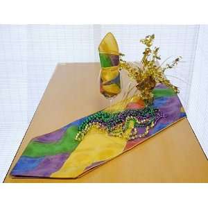   Gras Harlequin Pattern Fabric Table Runner   54 inch
