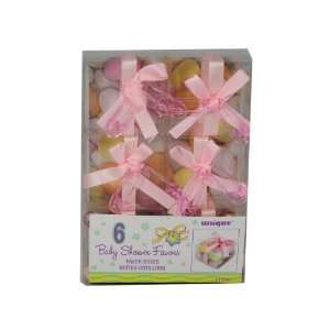  Lot of 6 Baby Shower Pink Bow Girl Favor Treat Boxes Baby