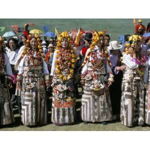  Women in Traditional Tibetan Dress, Yushu, Qinghai 