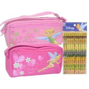   Tinker Bell Set of Two Accessories Case and 12 Decorated Pencils Toys