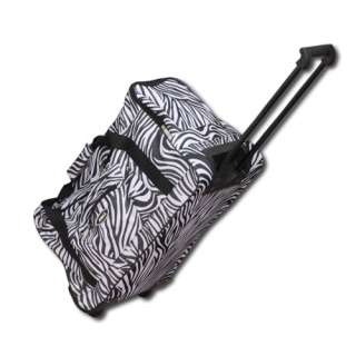 Amax Luggage 22 Carry On Size Wheeled Rolling Duffle Bag/Zebra/Peace 