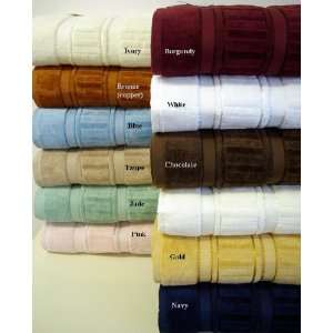  6 PC Striped Blue Towel Set 100% Egyptian Cotton
