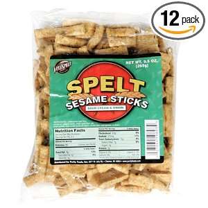 VitaSpelt Spelt Sesame Sticks, Sour Cream & Onion, 9.5 Ounce Bags 