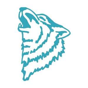    Wolf Howling TEAL Vinyl window decal sticker: Office Products