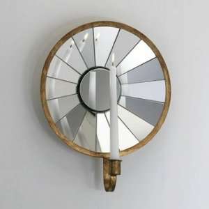   02838 Sol Wall Sconce, Gold Finish with Mirror Glass