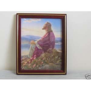   SITTING & PRAYING 1945 Framed Warner Sallman print (Item #SD 39