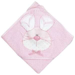    Mullins Square Bunny Hooded Lt Pink Towel with Washcloth Baby