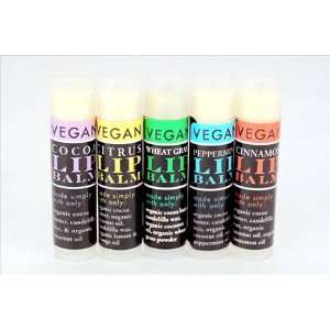  Vegan Lip Balm   5 Pk Sticks   Assorted Wheatgrass 