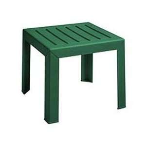  Outdoor End Table With Wood Slat Pattern   Green